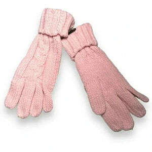 NWT SIMI BABY PINK CABLE KNIT GLOVES m
